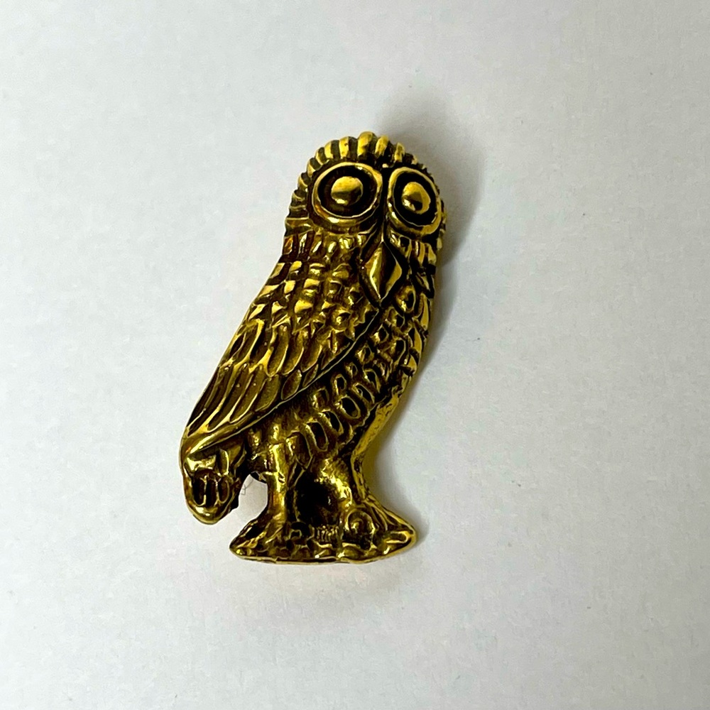MMA Scythian Owl Antiqued Gold Tone Brooch Pin